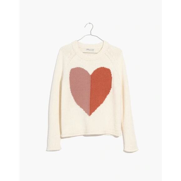 Madewell Sweaters - Madewell Heart Keaton Knit Pullover Coquette Romantic Soft Sweater Size XS